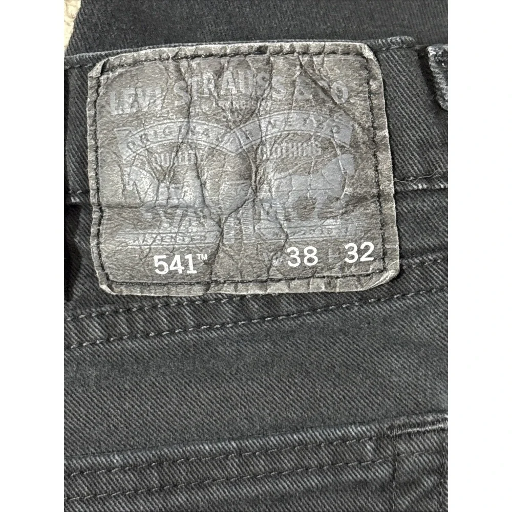 Levis 541 Athletic Taper Jeans Mens W38 L32 Black Denim Pants 18181-0019